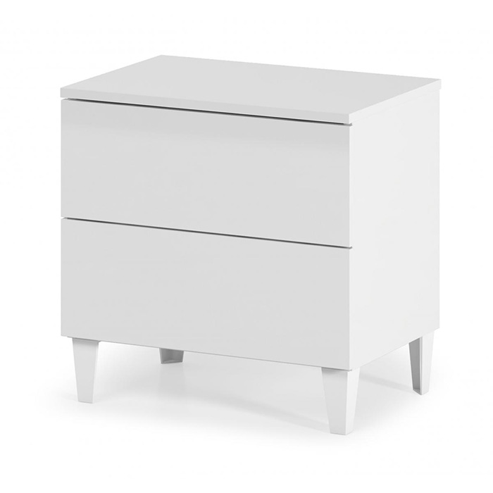 Arctic White High Shine Two Drawer Chest